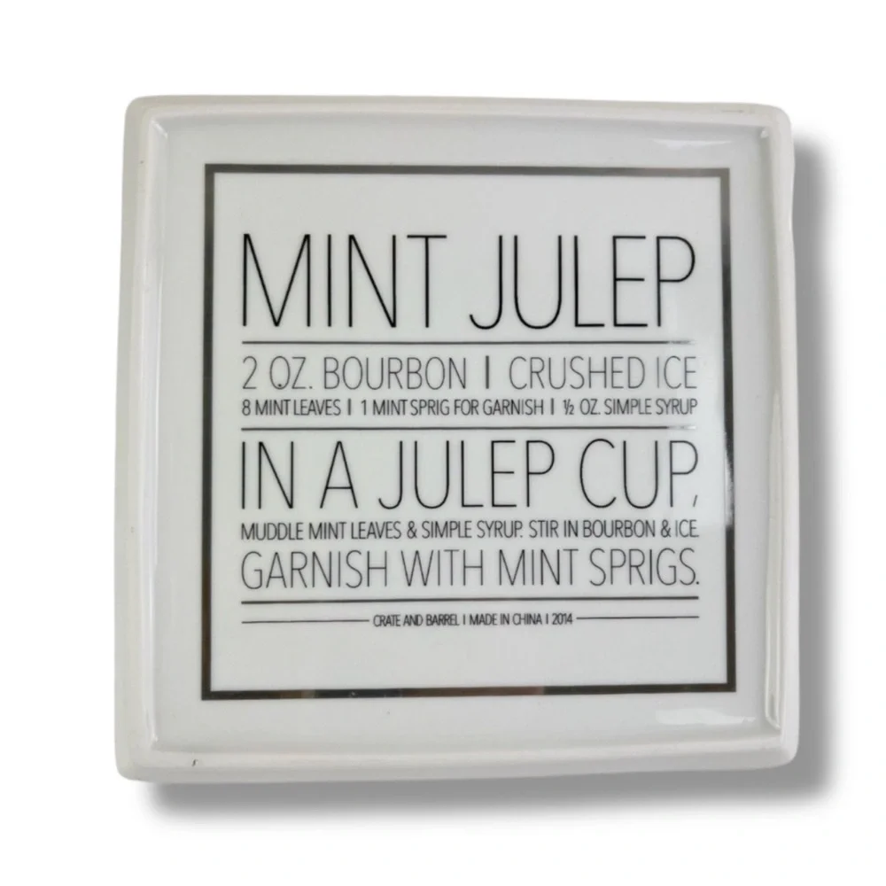 Crate & Barrel Mint Julep Appetizer Plate